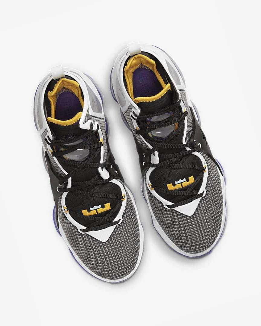 Black / Purple / White / Gold Nike LeBron 19 Men's Basketball Shoes | CA_5154
