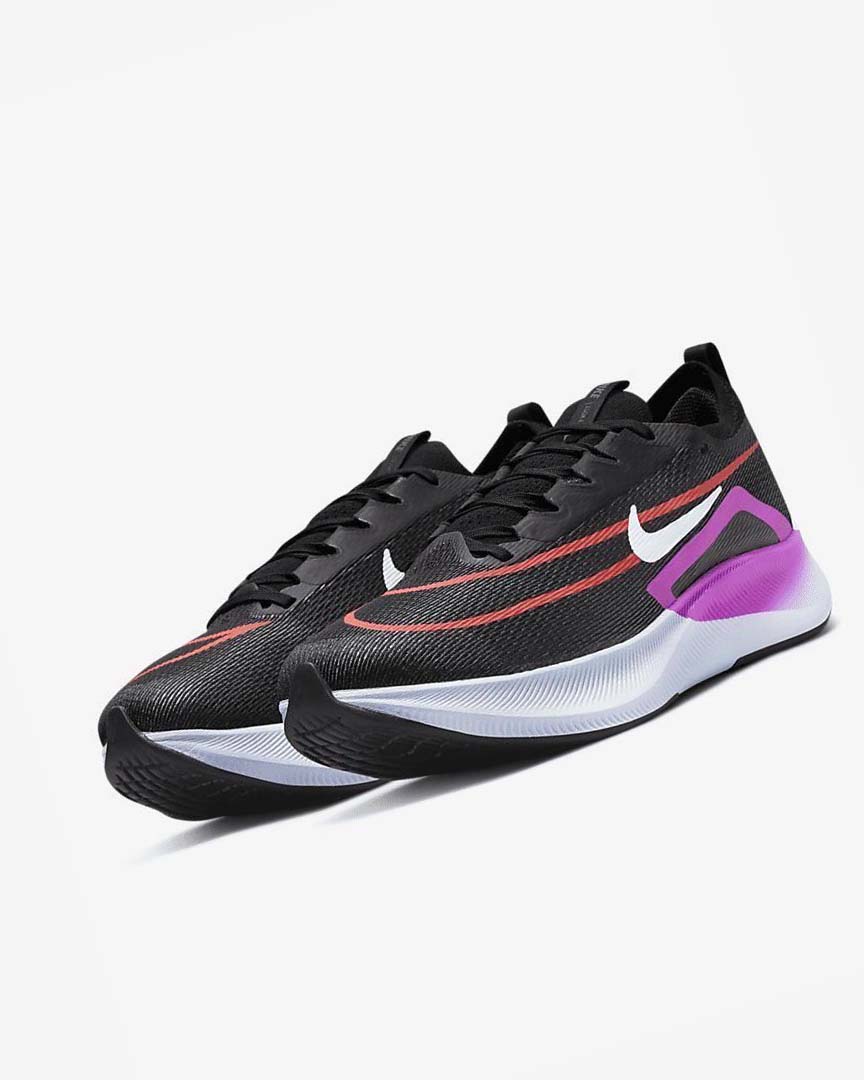 Black / Purple / White Nike Zoom Fly 4 Men's Running Shoes | CA_4803