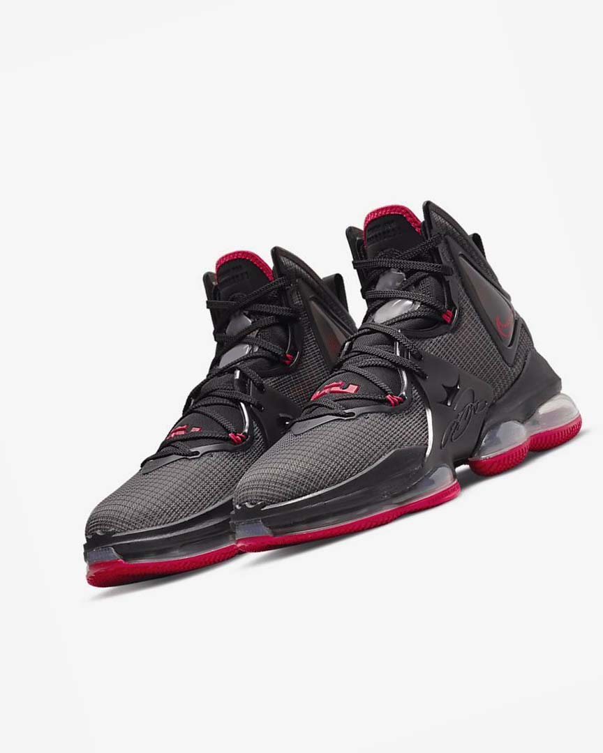 Black / Red / Black Nike LeBron 19 Men's Basketball Shoes | CA_2820