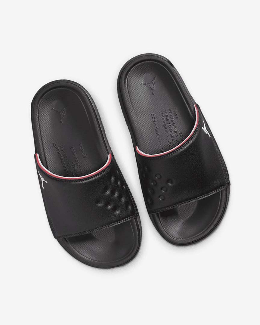Black / Red Nike Jordan Play Boys' Slides | CA_3242