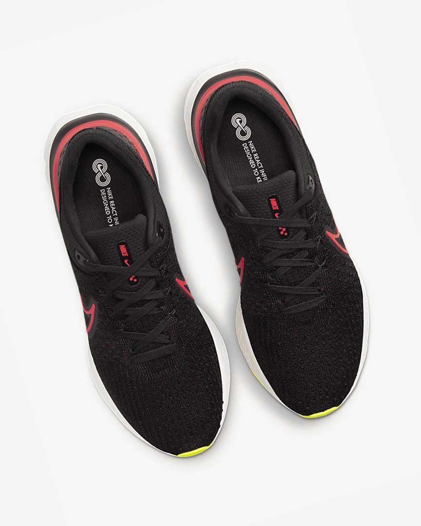 Black / Red / Red Nike React Infinity Run Flyknit 3 Men's Running Shoes | CA_4764