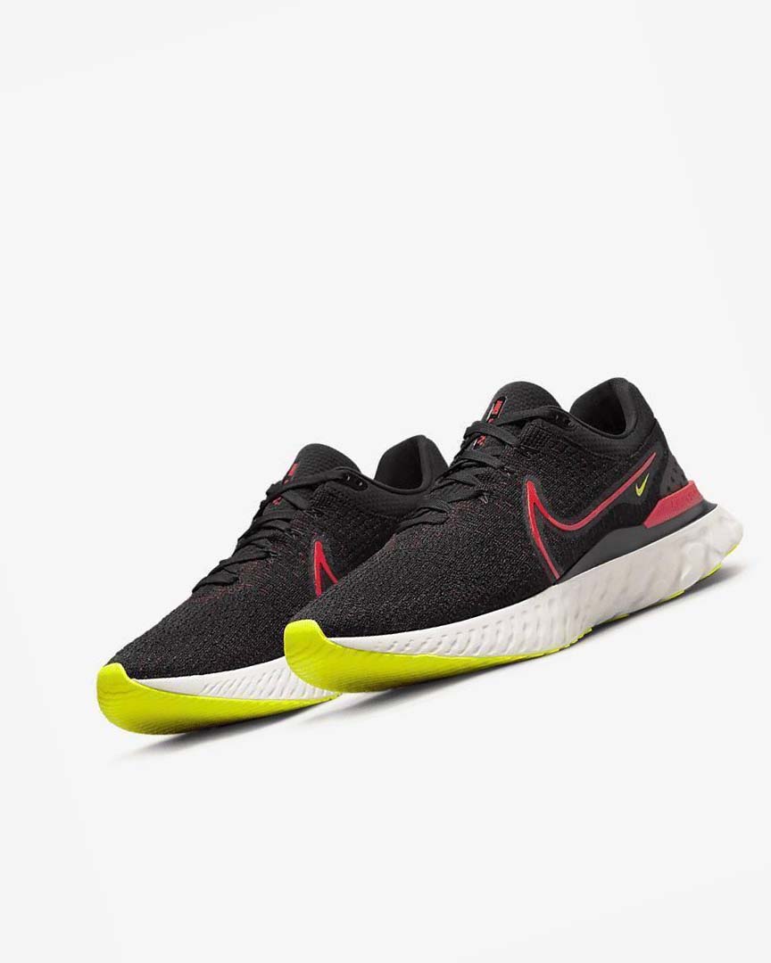 Black / Red / Red Nike React Infinity Run Flyknit 3 Men's Running Shoes | CA_4764