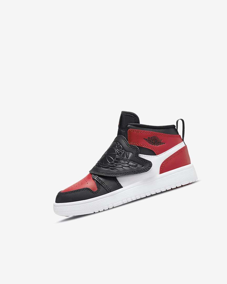 Black / Red / White / Dark Grey Nike Sky Jordan 1 Boys\' Shoes | CA_5127