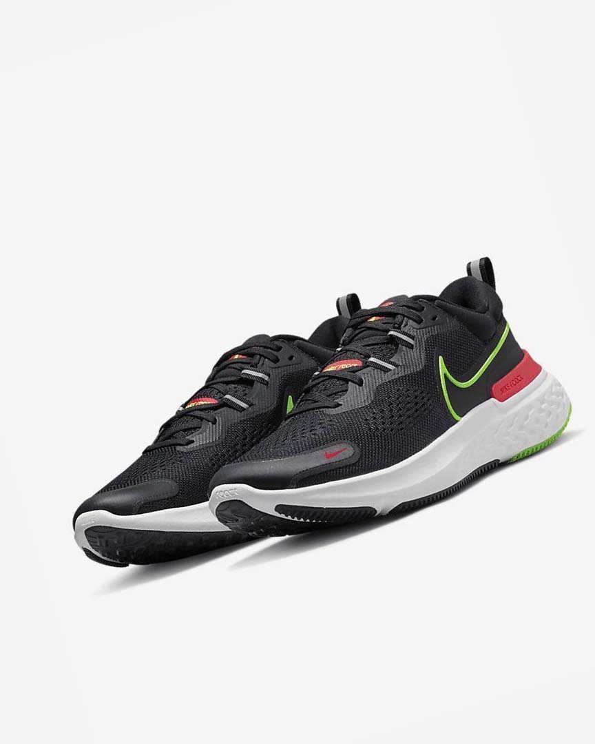 Black / Red / White / Green Nike React Miler 2 Men's Running Shoes | CA_2927