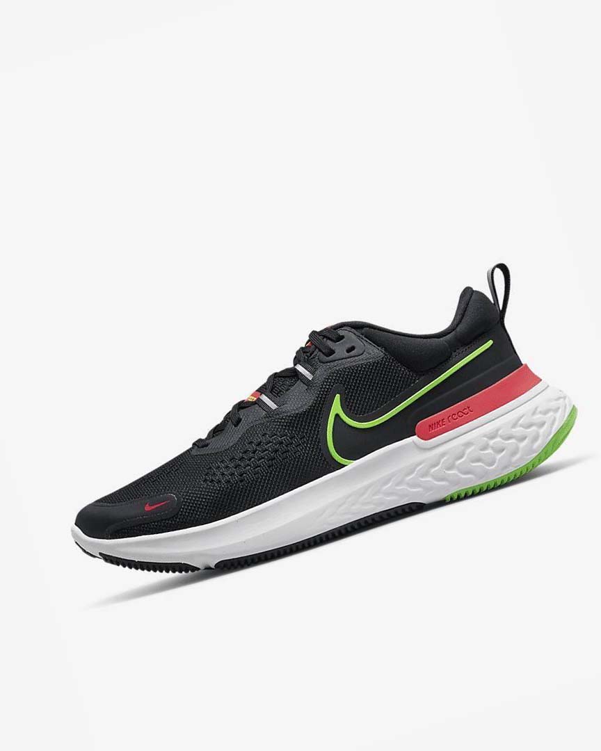 Black / Red / White / Green Nike React Miler 2 Men\'s Running Shoes | CA_2927