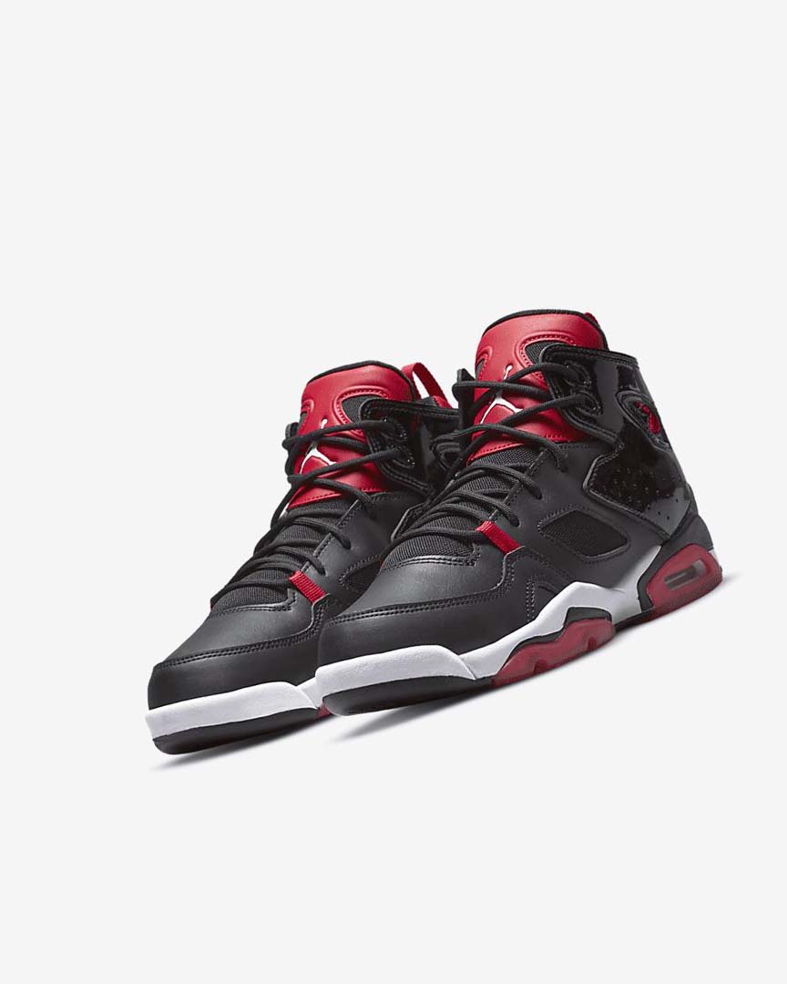 Black / Red / White Nike Jordan Flight Club '91 Boys' Basketball Shoes | CA_5517