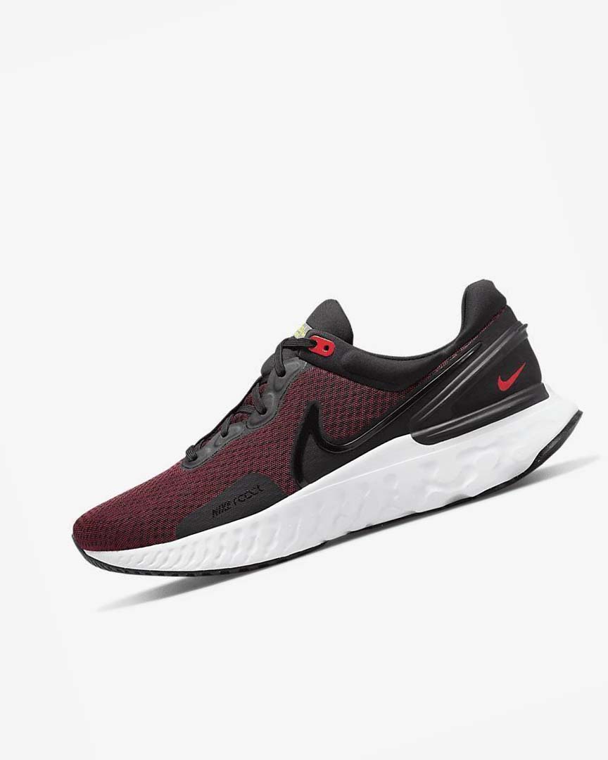 Black / Red / White Nike React Miler 3 Men\'s Running Shoes | CA_3179