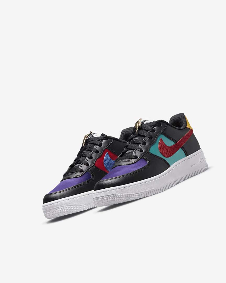 Black / Turquoise / Purple / Red Nike Air Force 1 LV8 EMB Boys' Sneakers | CA_4774