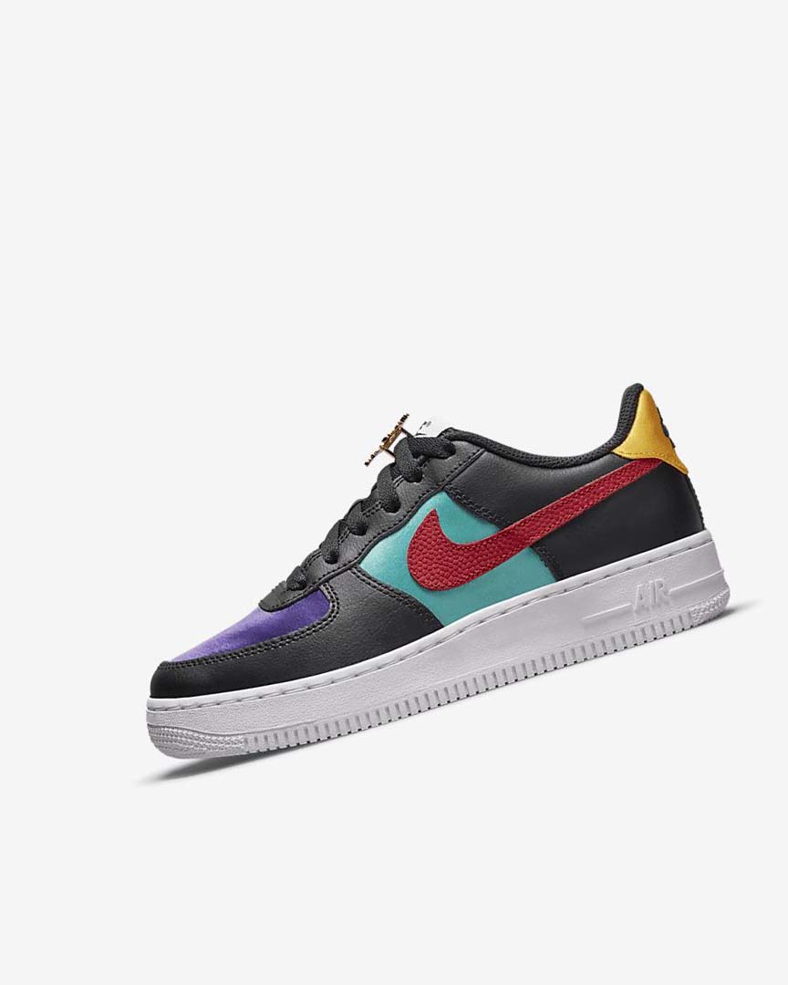 Black / Turquoise / Purple / Red Nike Air Force 1 LV8 EMB Boys\' Sneakers | CA_4774