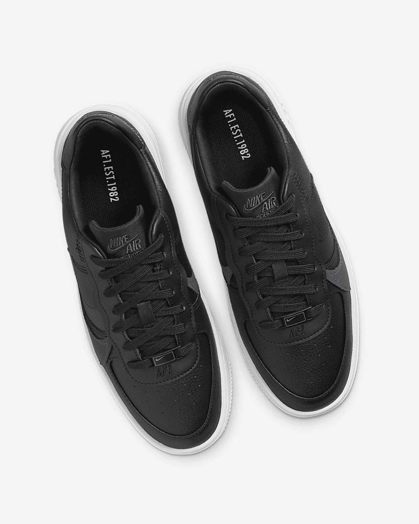 Black / White / Black / Dark Grey Nike Air Force 1 PLT.AF.ORM Women's Sneakers | CA_5350