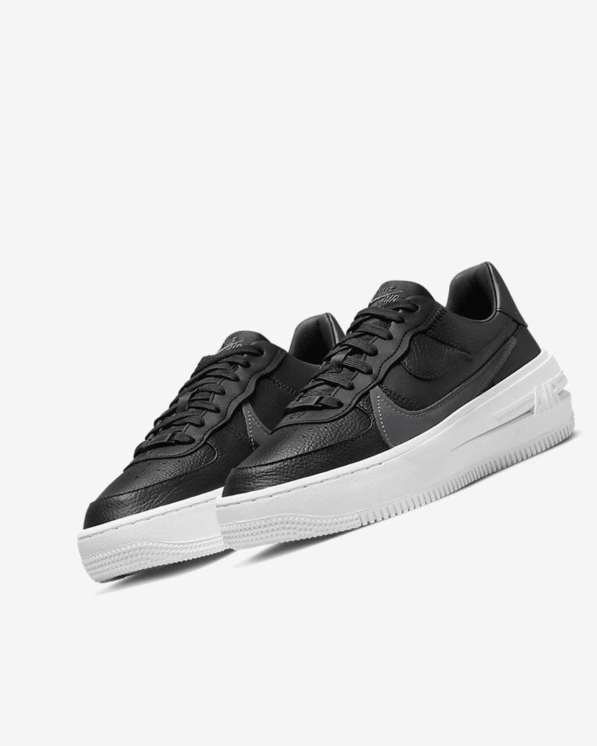 Black / White / Black / Dark Grey Nike Air Force 1 PLT.AF.ORM Women's Sneakers | CA_5350