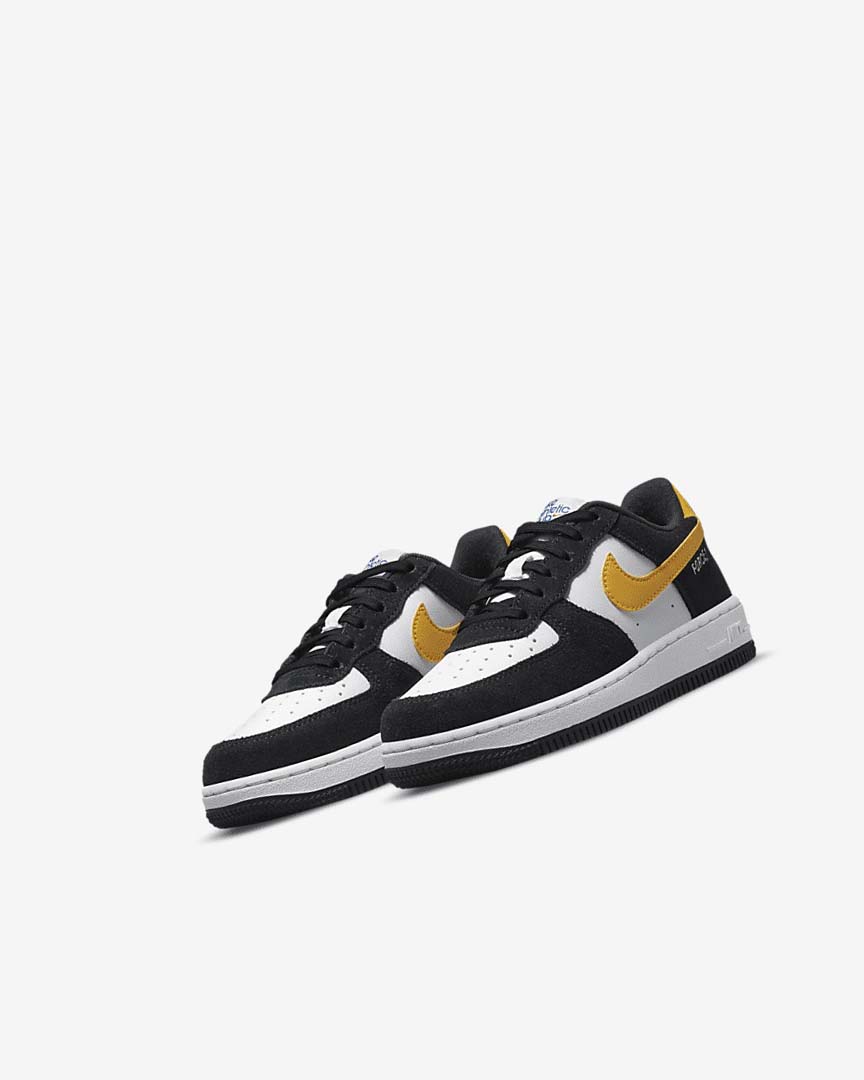 Black / White / Black / Dark Nike Force 1 LV8 Girls' Shoes | CA_2594