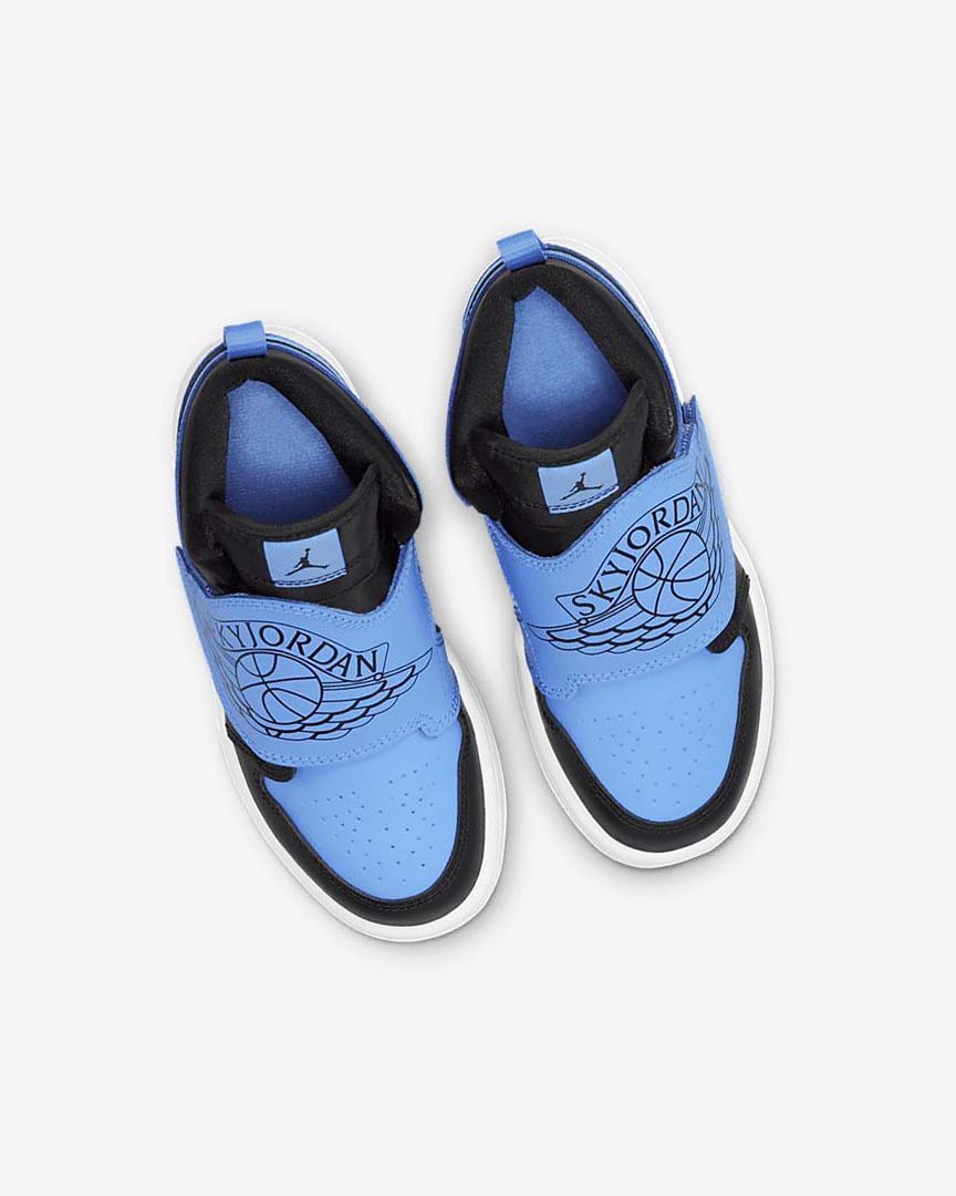 Black / White / Blue Nike Sky Jordan 1 Boys' Shoes | CA_5598
