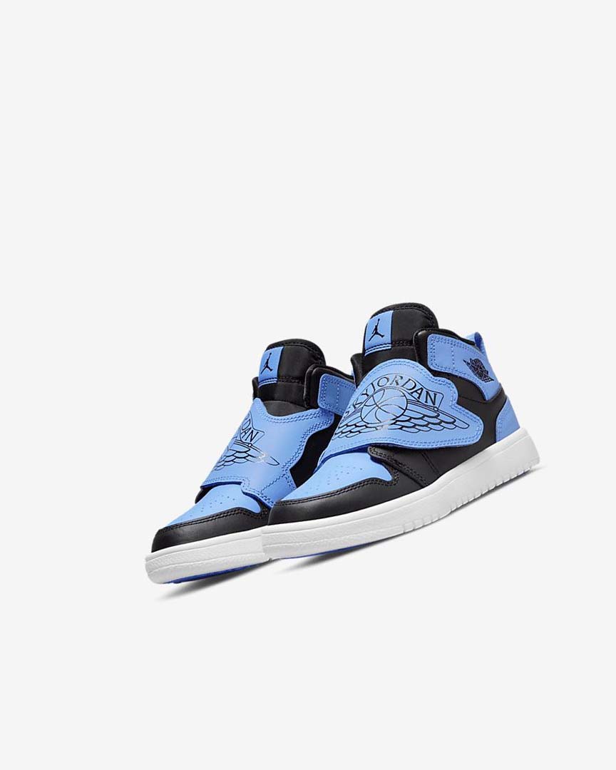 Black / White / Blue Nike Sky Jordan 1 Boys' Shoes | CA_5598