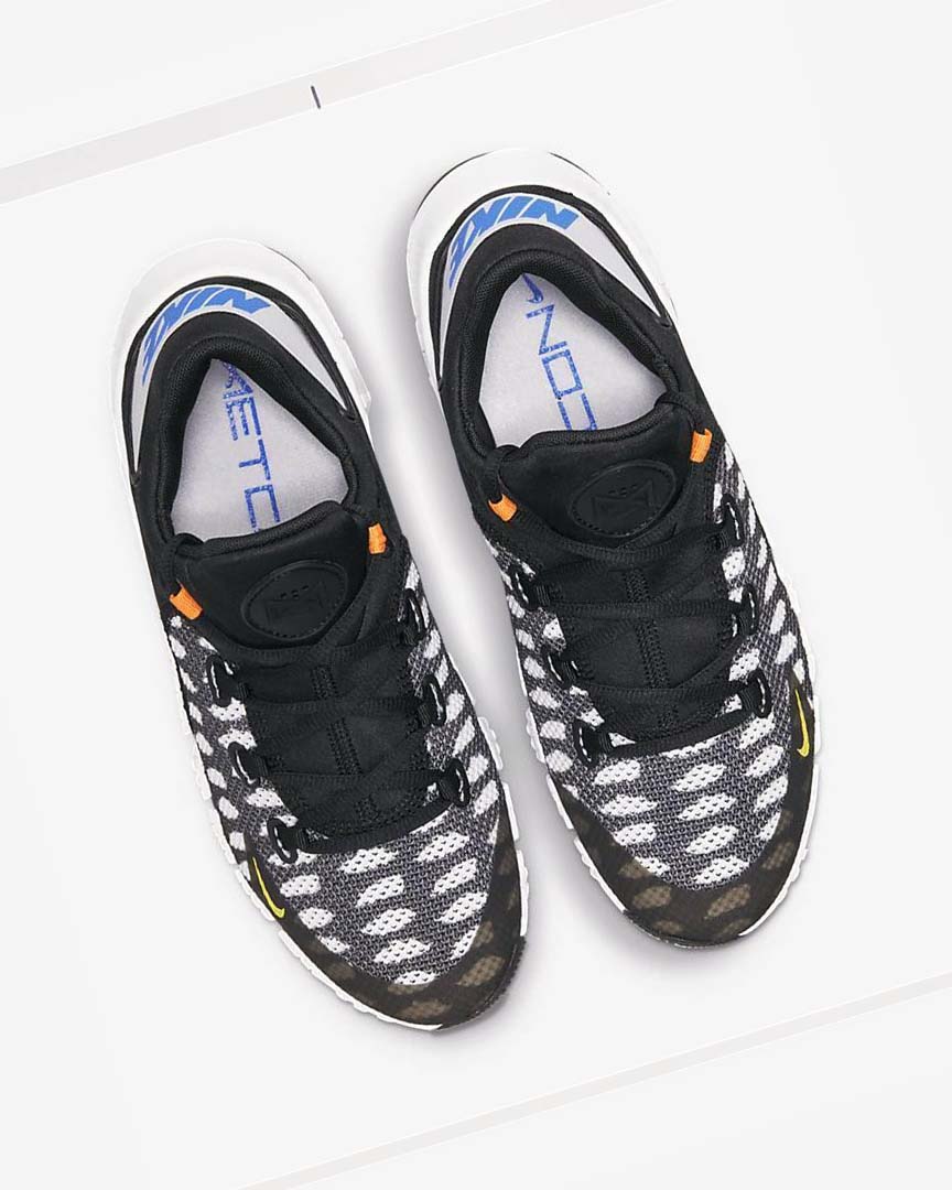 Black / White / Blue / Yellow Nike Free Metcon 4 Men's Training Shoes | CA_2423