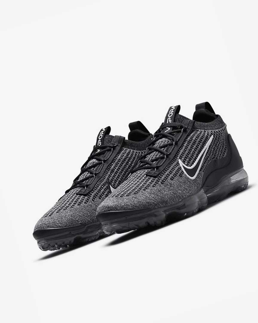 Black / White / Dark Grey / Black Nike Air VaporMax 2021 FK Men's Sneakers | CA_2275