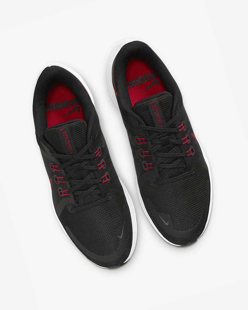 Black / White / Dark Grey / Red Nike Quest 4 Men's Running Shoes | CA_2458