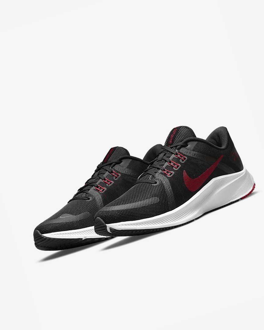 Black / White / Dark Grey / Red Nike Quest 4 Men's Running Shoes | CA_2458