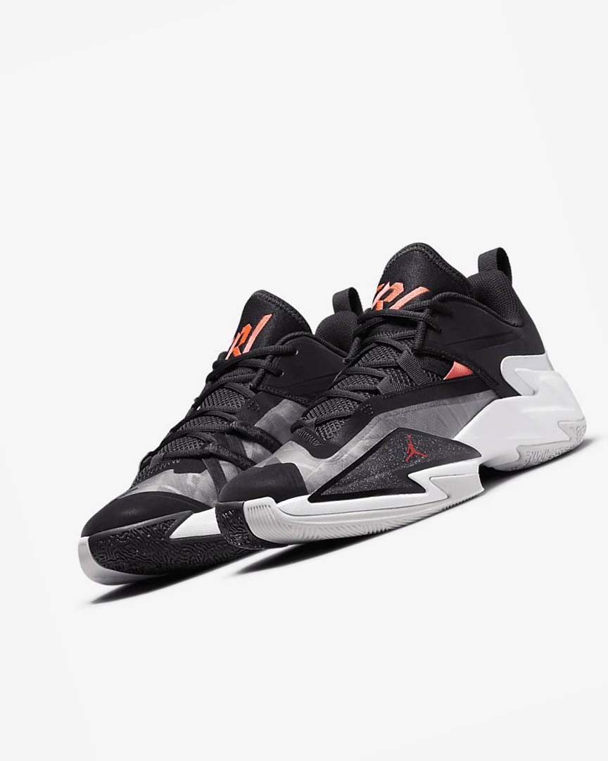 Black / White / Grey / Light Red Nike Jordan One Take 3 Men's Basketball Shoes | CA_2362