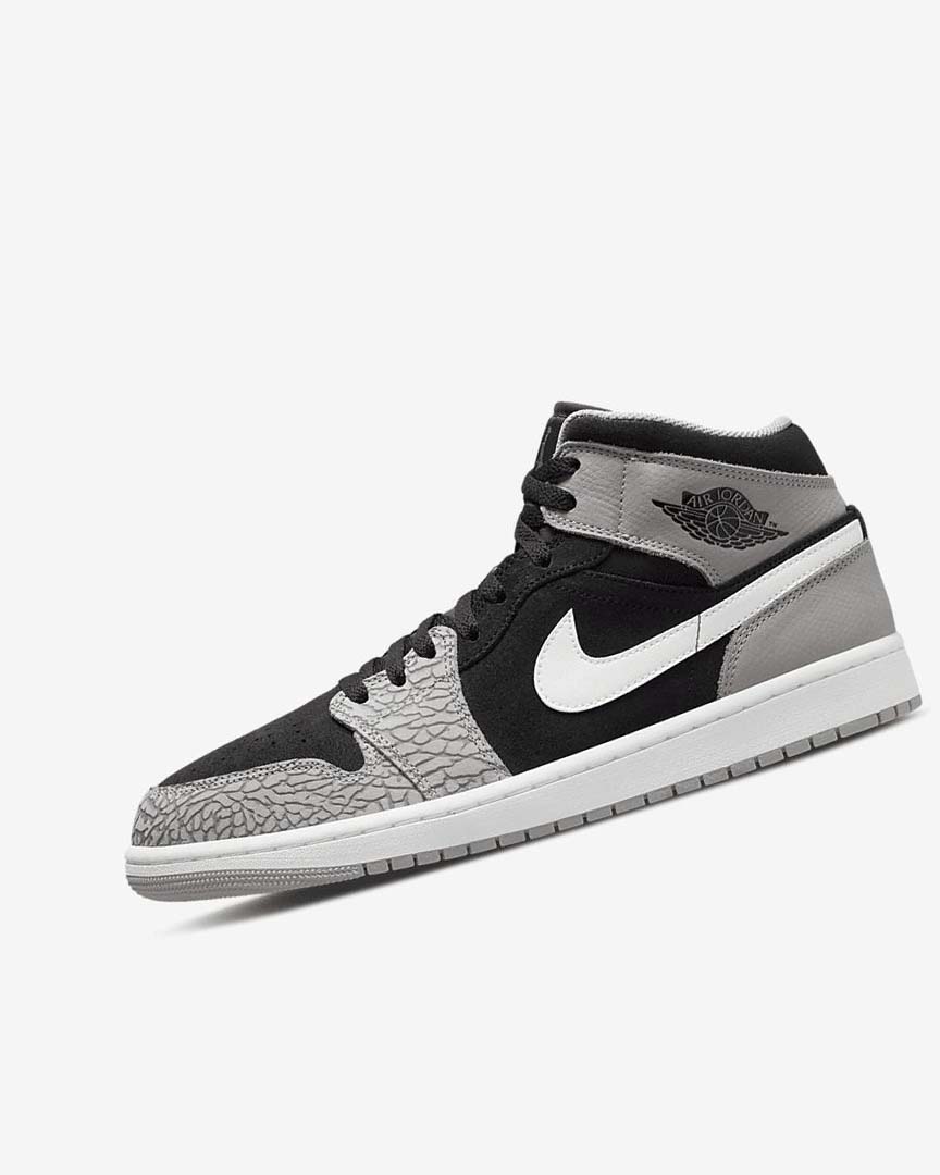 Black / White / Light Grey / Red Nike Air Jordan 1 Mid SE Men\'s Sneakers | CA_4686