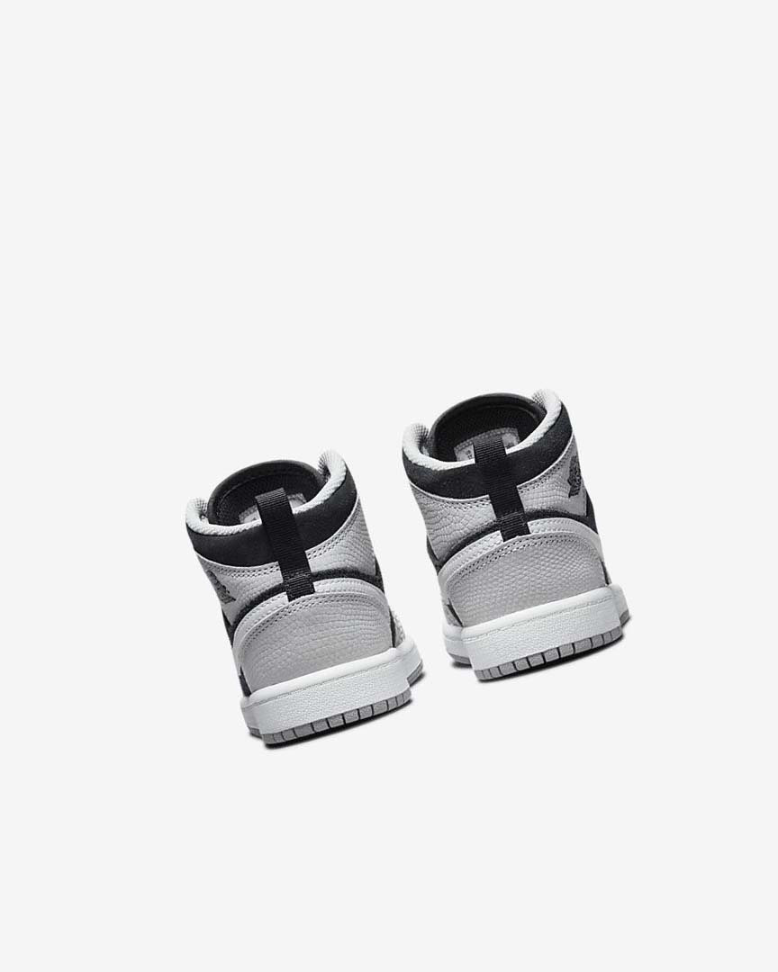 Black / White / Light Grey / Red Nike Jordan 1 Mid SE Boys' Shoes | CA_3161