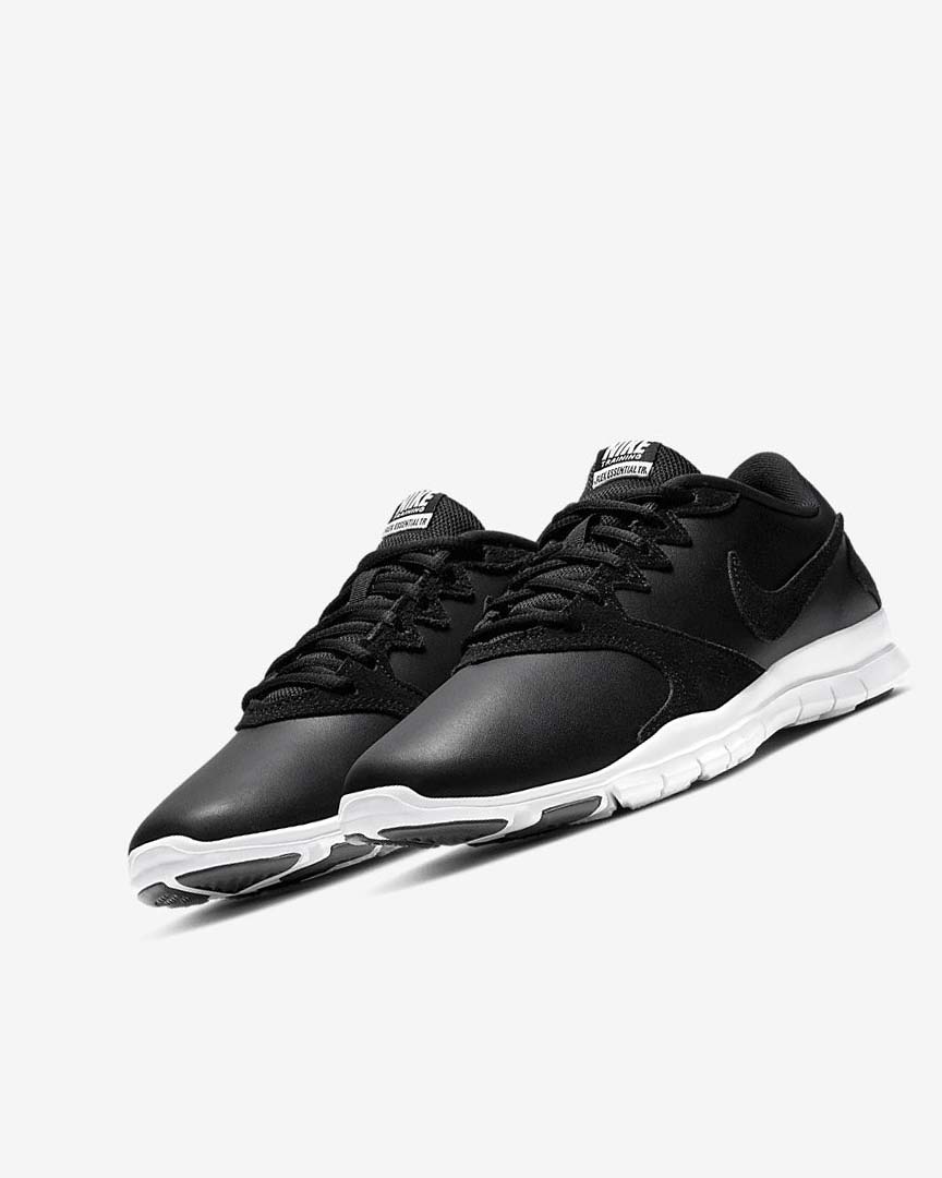 Black / White / Light Red / Black Nike Flex Essential TR Leather Women's Training Shoes | CA_5359