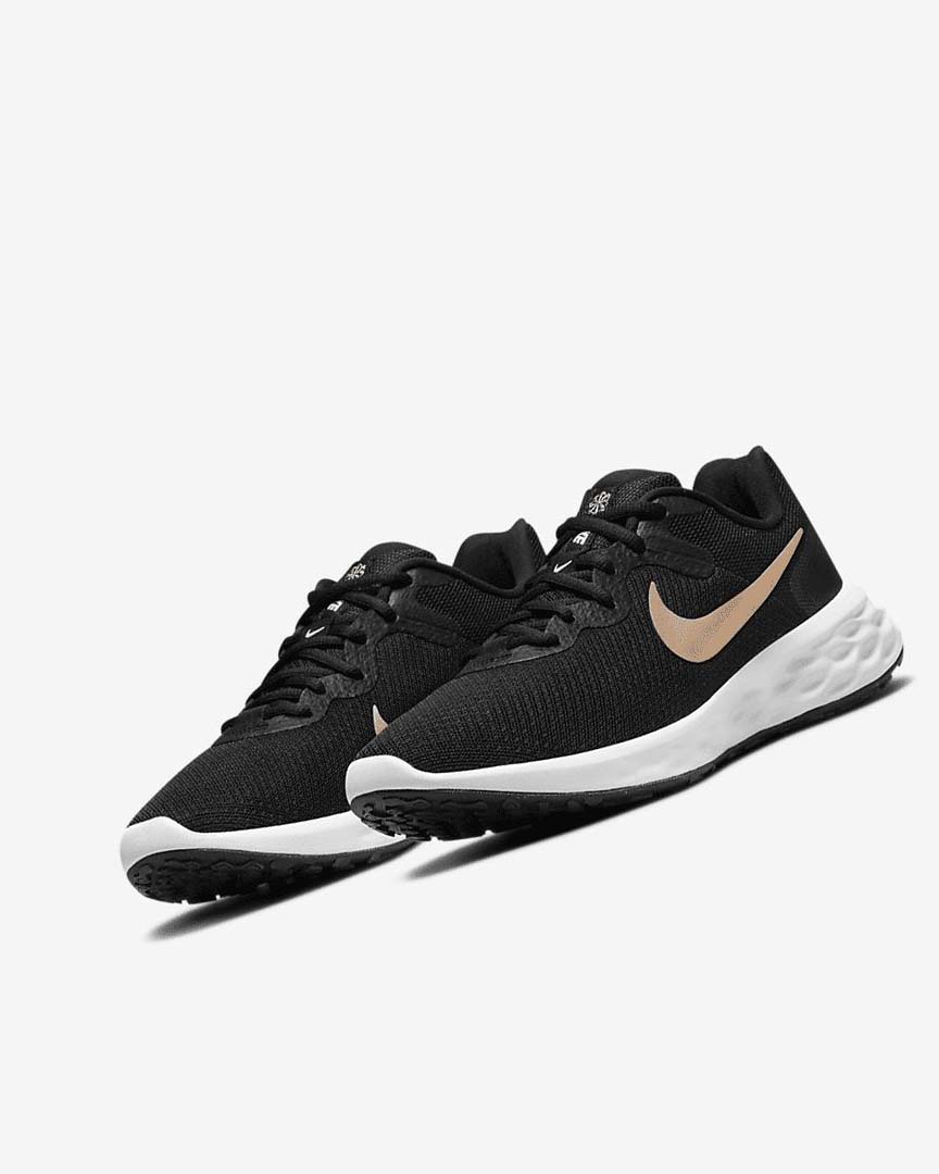 Black / White / Metal Copper Nike Revolution 6 Next Nature Women's Running Shoes | CA_3009