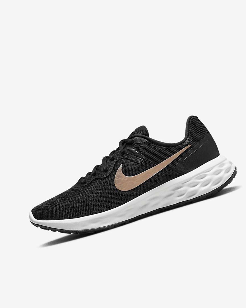 Black / White / Metal Copper Nike Revolution 6 Next Nature Women\'s Running Shoes | CA_3009