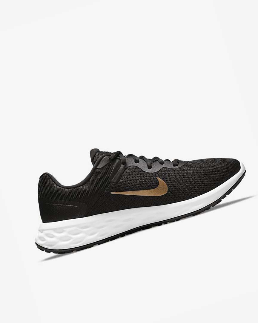 Black / White / Metal Gold Nike Revolution 6 Next Nature Men's Running Shoes | CA_2392