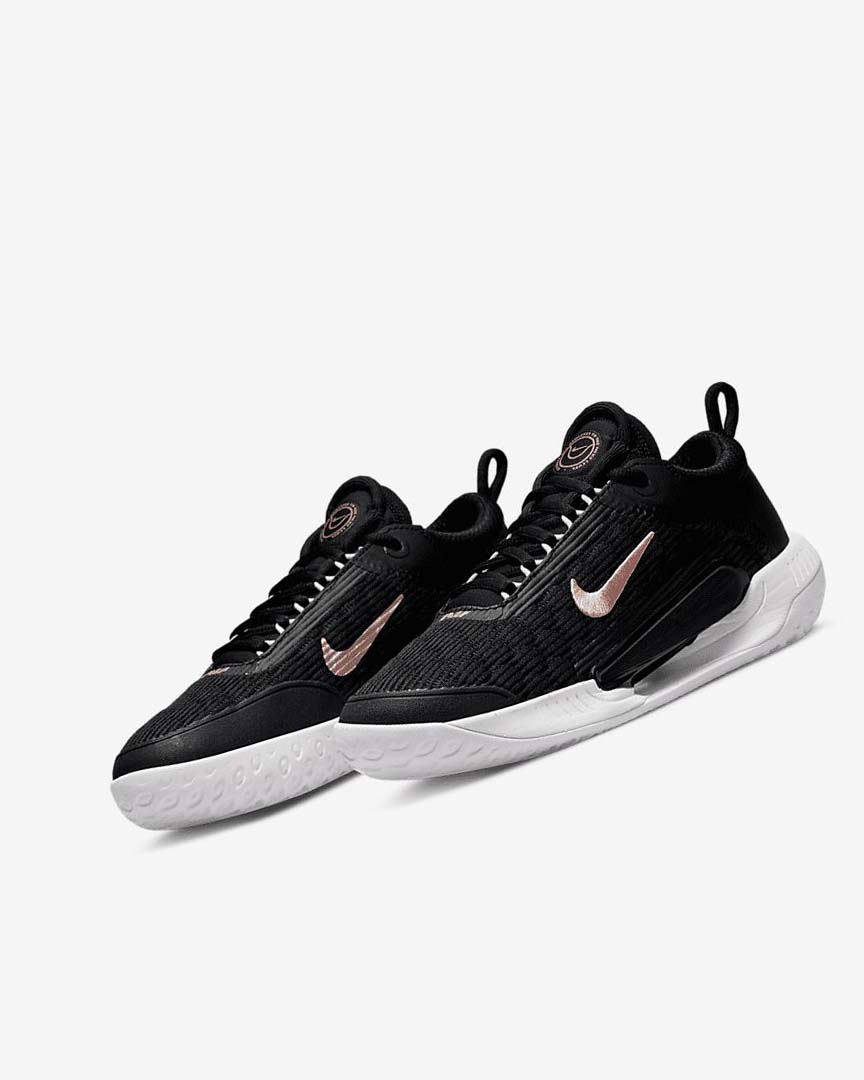 Black / White / Metal Red Brown Nike Court Zoom NXT Women's Tennis Shoes | CA_2482