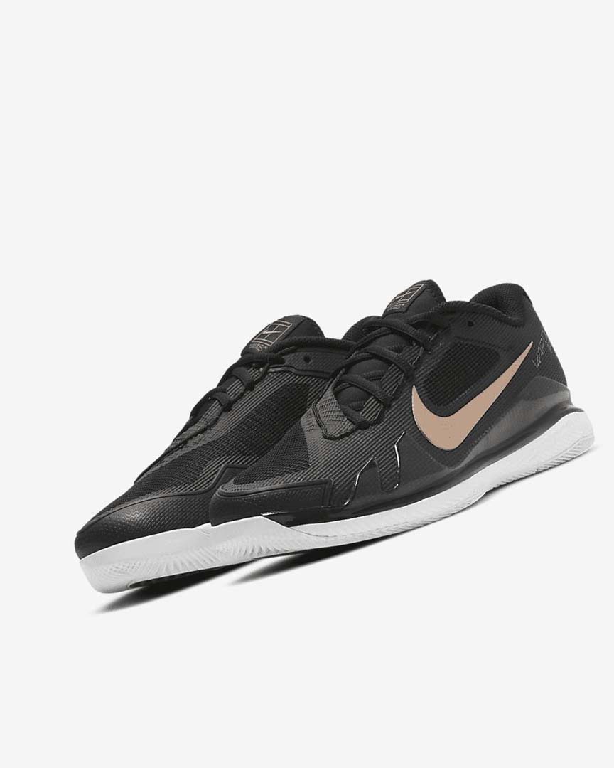 Black / White / Metal Red Brown Nike Court Air Zoom Vapor Pro Women's Tennis Shoes | CA_5088