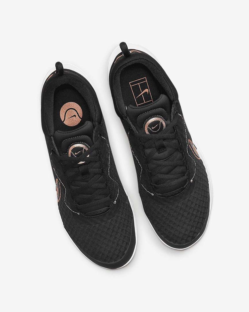 Black / White / Metal Red Brown Nike Court Zoom Pro Women's Tennis Shoes | CA_5183