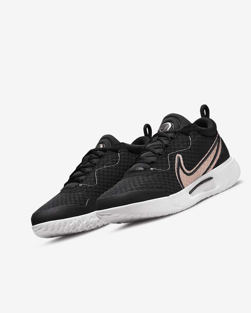 Black / White / Metal Red Brown Nike Court Zoom Pro Women's Tennis Shoes | CA_5183
