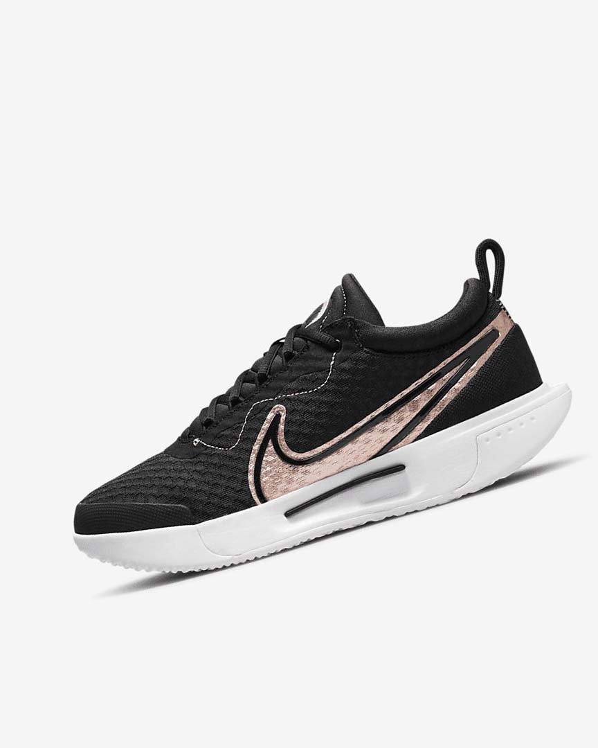 Black / White / Metal Red Brown Nike Court Zoom Pro Women\'s Tennis Shoes | CA_5183