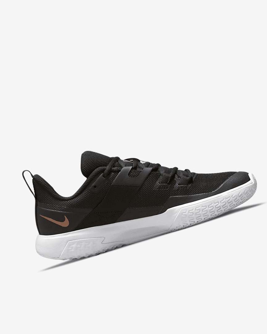 Black / White / Metal Red Brown Nike Court Vapor Lite Women's Tennis Shoes | CA_5385