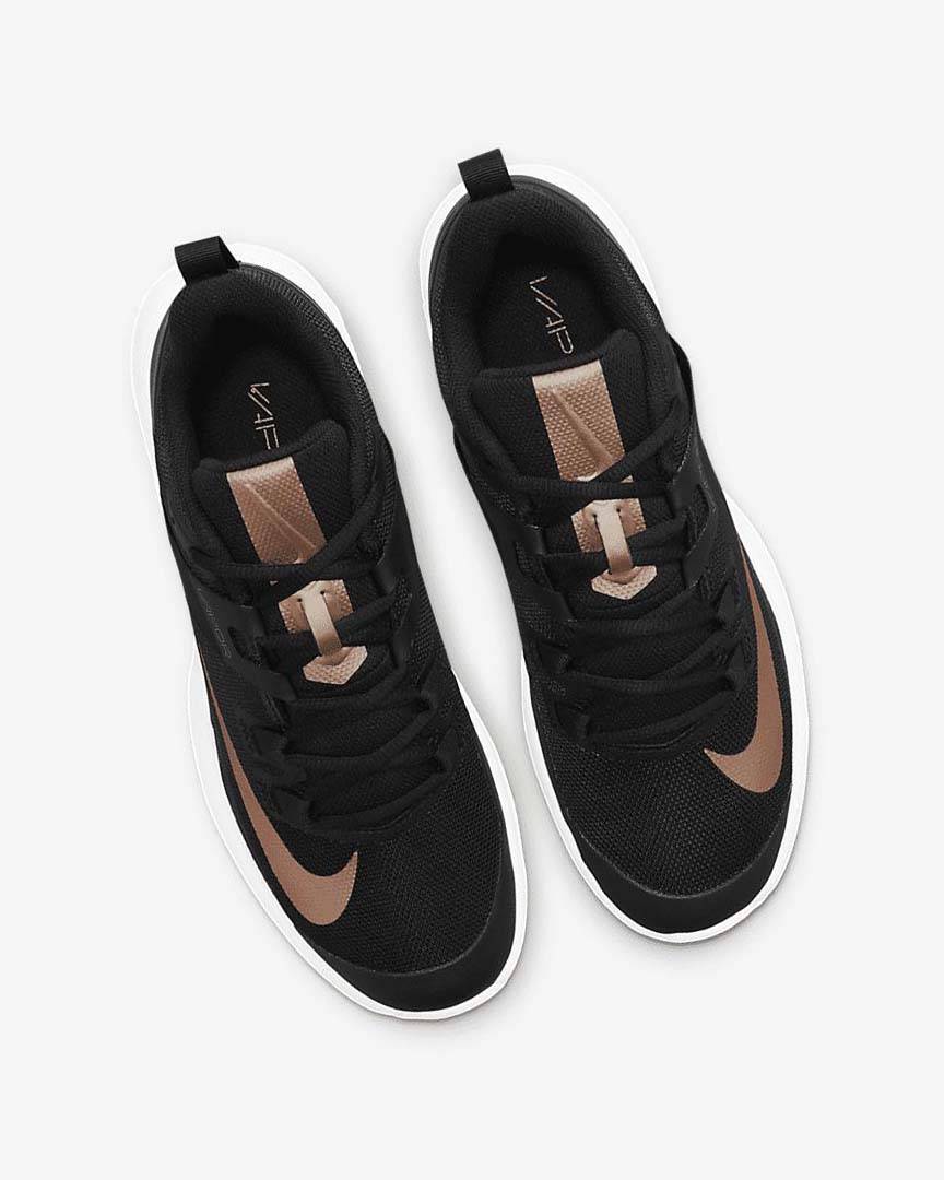 Black / White / Metal Red Brown Nike Court Vapor Lite Women's Tennis Shoes | CA_5606