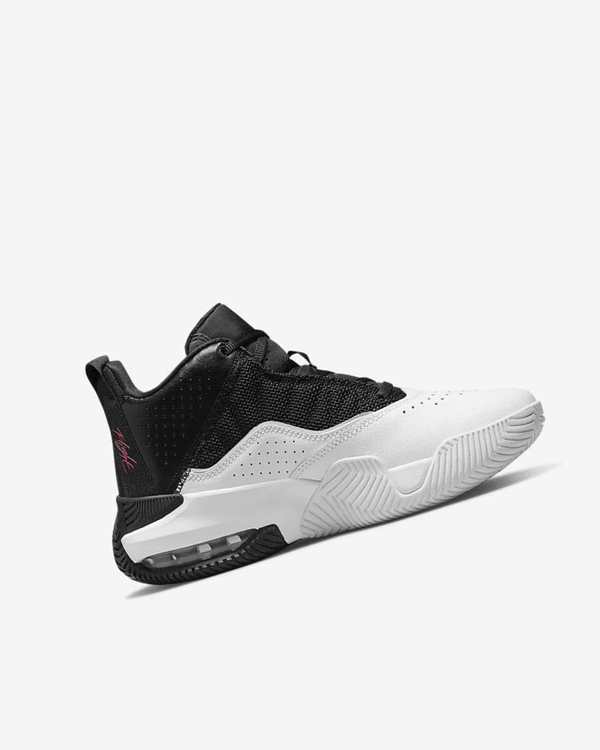 Black / White / Metal Silver / Red Nike Jordan Stay Loyal Boys' Basketball Shoes | CA_5399