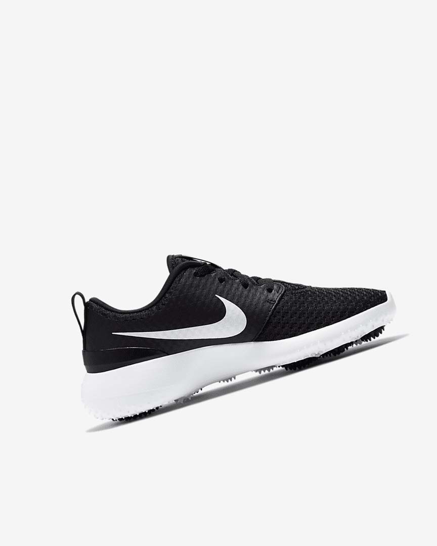 Black / White / Metal White Nike Roshe G Jr. Girls' Golf Shoes | CA_2516