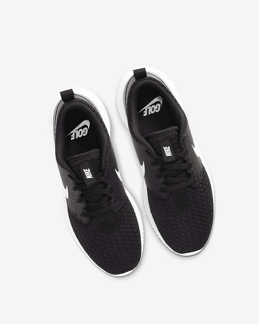 Black / White / Metal White Nike Roshe G Jr. Girls' Golf Shoes | CA_2516