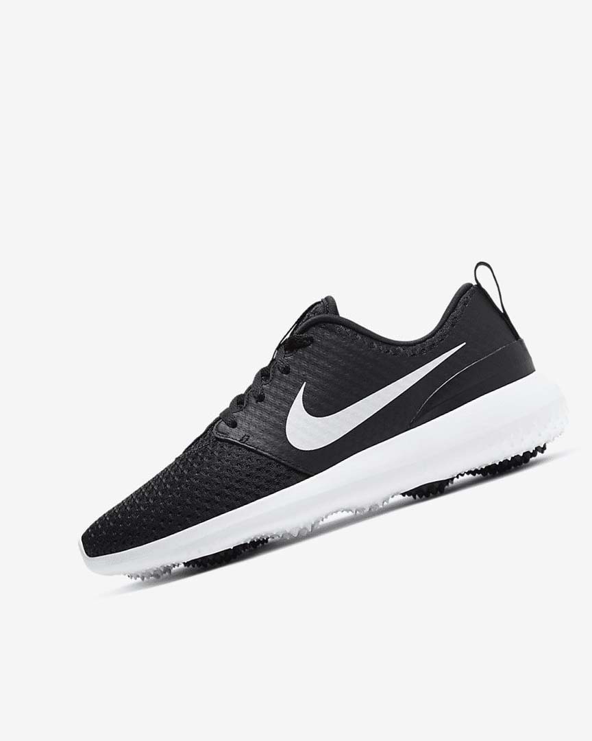 Black / White / Metal White Nike Roshe G Women\'s Golf Shoes | CA_4913