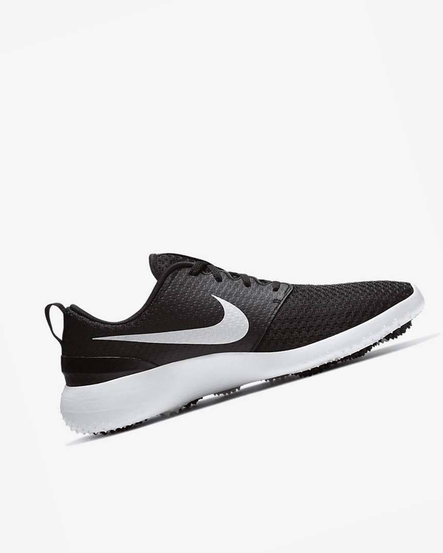 Black / White / Metal White Nike Roshe G Men's Golf Shoes | CA_4925
