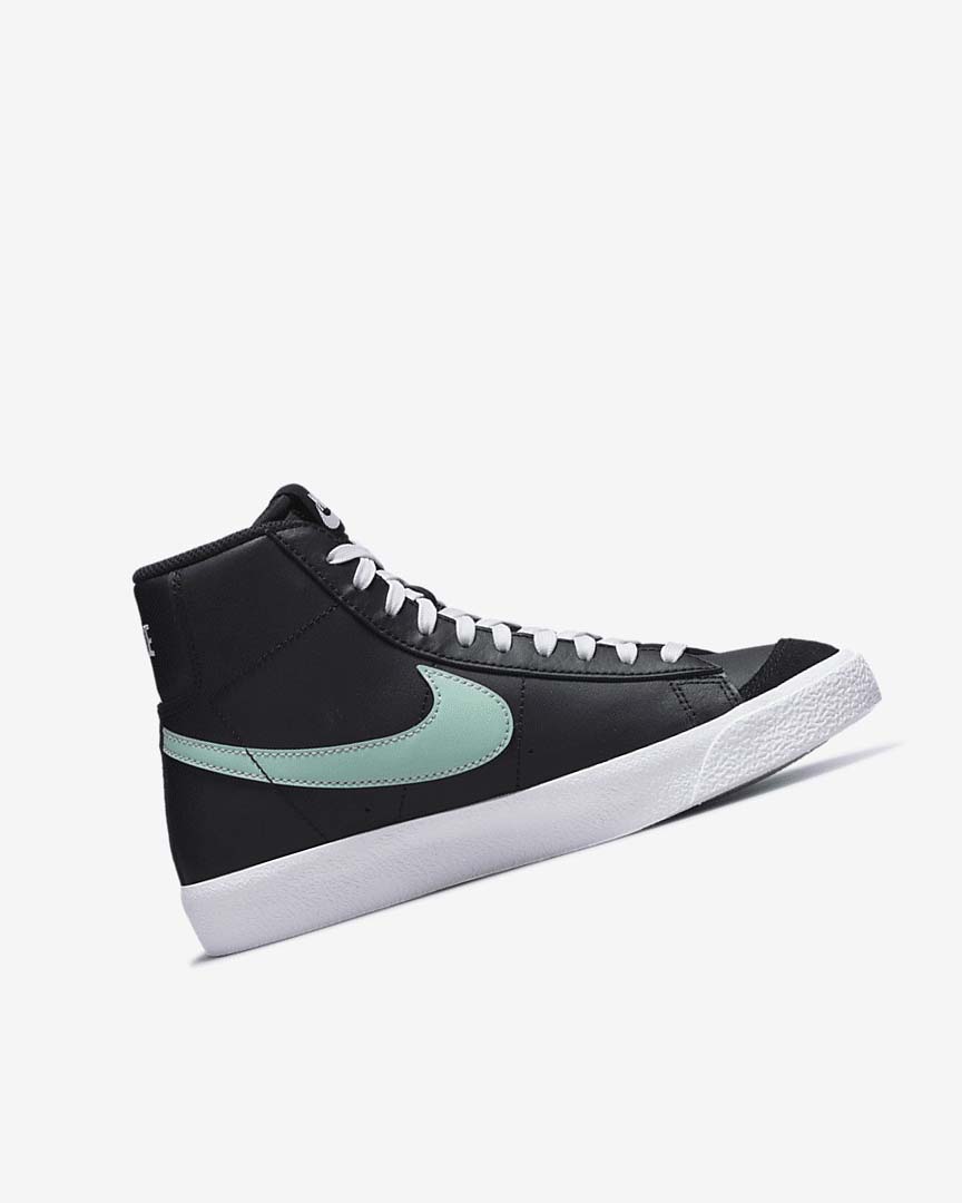 Black / White / Mint Nike Blazer Mid '77 Girls' Sneakers | CA_3168