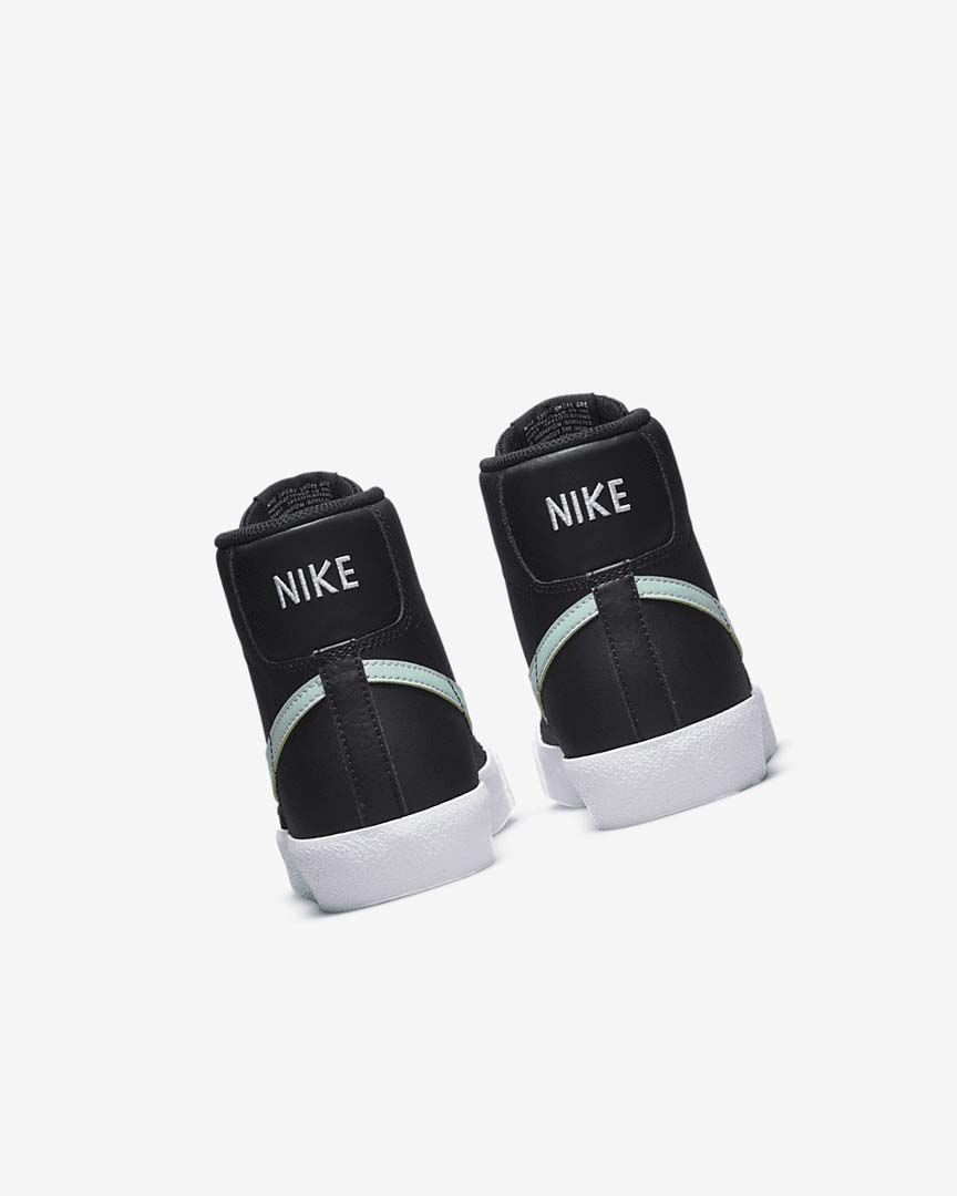 Black / White / Mint Nike Blazer Mid '77 Girls' Sneakers | CA_3168