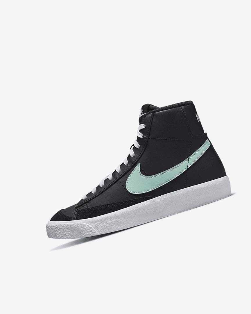 Black / White / Mint Nike Blazer Mid \'77 Girls\' Sneakers | CA_3168