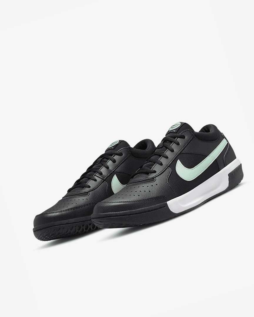 Black / White / Mint Nike Court Zoom Lite 3 Men's Tennis Shoes | CA_3163