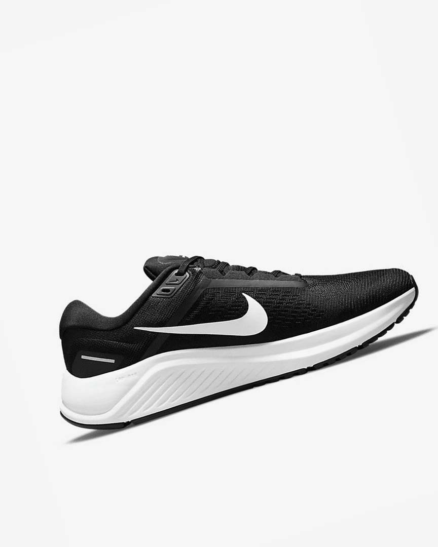 Black / White Nike Air Zoom Structure 24 Men's Running Shoes | CA_2391