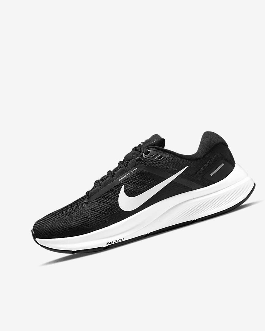 Black / White Nike Air Zoom Structure 24 Women\'s Running Shoes | CA_2767
