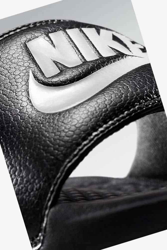Black / White Nike Benassi JDI Men's Slides | CA_4938