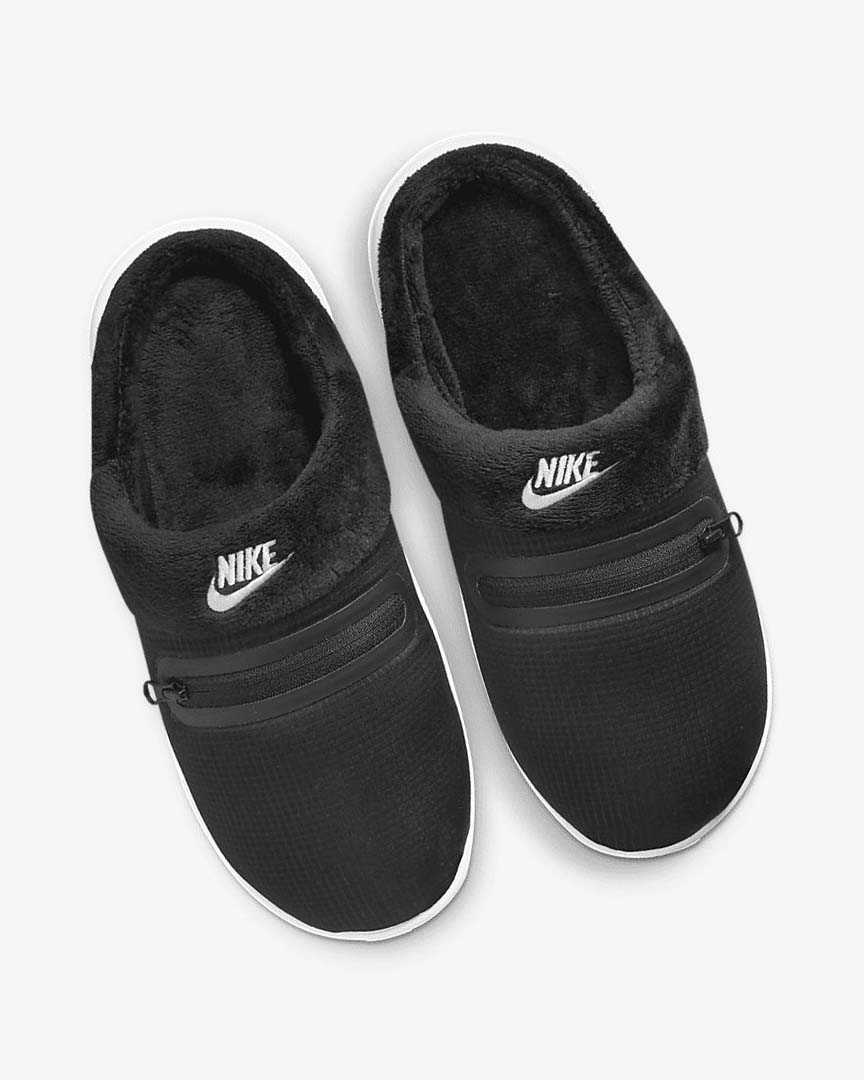 Black / White Nike Burrow Women's Slipper | CA_2995