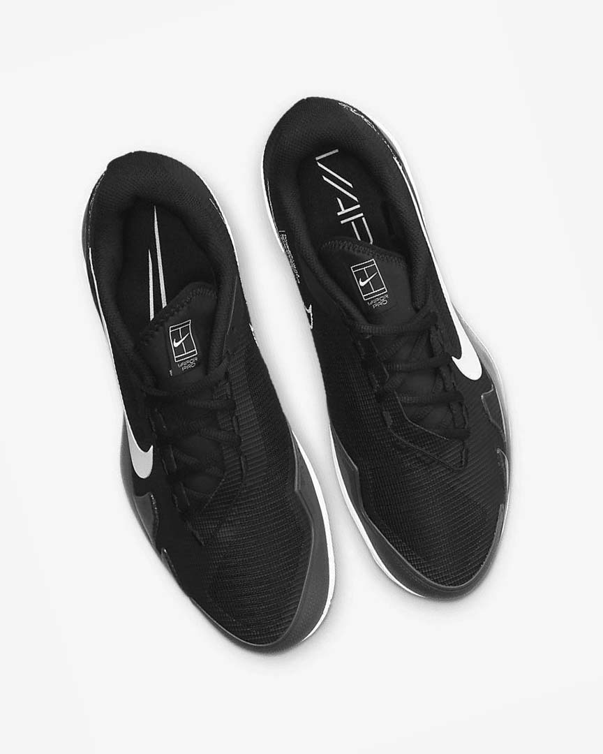 Black / White Nike Court Air Zoom Vapor Pro Men's Tennis Shoes | CA_4772